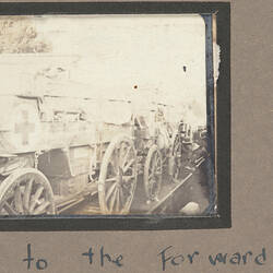 Photograph - 'To the Foward Areas', Horse-drawn Ambulance Wagons on Train, France, Sergeant John Lord, World War I, 1916-1917