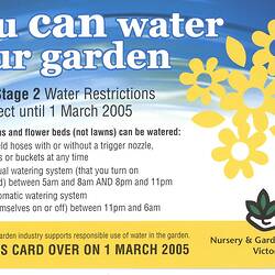 Card - 'You can water your garden', Nursery & Garden Industry Association, 2004