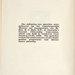 Booklet - Harold Holt, 'Building for a Better Australia', Conpress Printing, 1956