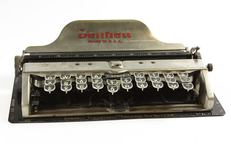 Typewriter - Bennett Typewriter Company, Bennett Model, circa 1910