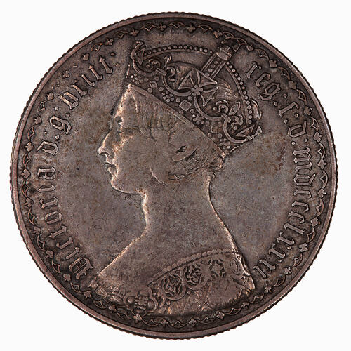Coin - Florin, Queen Victoria, Great Britain, 1881 (Obverse)