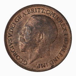 Coin - Farthing, George V, Great Britain, 1918 (Obverse)