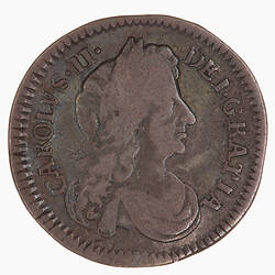 Coin - Sixpence, Charles II, Great Britain, 1677 (Obverse)