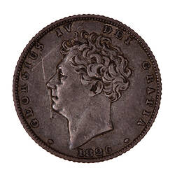 Coin - Sixpence, George IV, Great Britain, 1826 (Obverse)