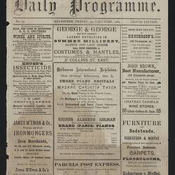 Programme - The Exhibition Visitors' Daily Programme, No 55, 3 Dec 1880