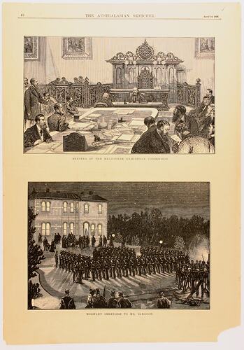 Newspaper Cutting - 'Meeting of the Melbourne Exhibition Commission', The Australasian Sketcher, Melbourne, 10 Apr 1880