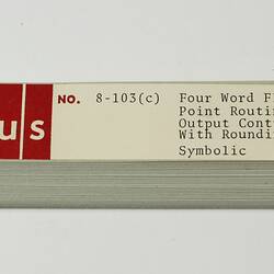 Paper Tape - DECUS, '8-103c Four Word Floating Point Routines Output Controller with Rounding, Symbolic', circa 1968