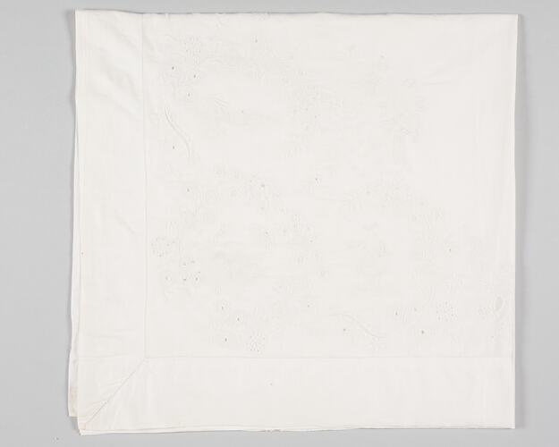Sheet - Double Bed, Embroidered, circa 1880-1920