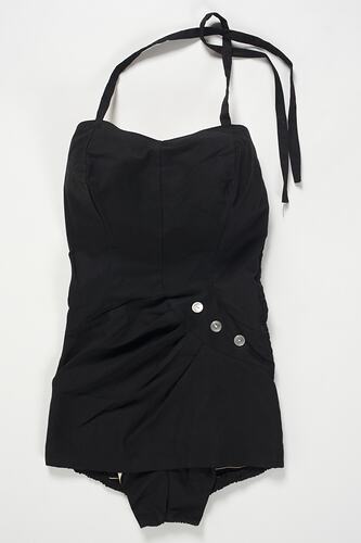 Bathing Costume - Black Cotton, circa 1957