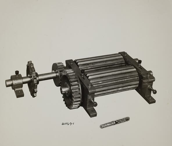 Photograph - Schumacher Mill Furnishing Works, Roll Crushing Machine, Port Melbourne, Victoria, circa 1940s