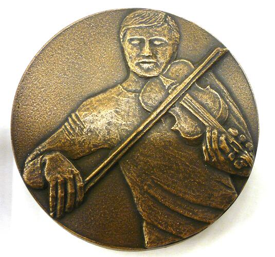 Medal - 'Music - The Violinist', Michael Meszaros, Melbourne, Victoria, 1981