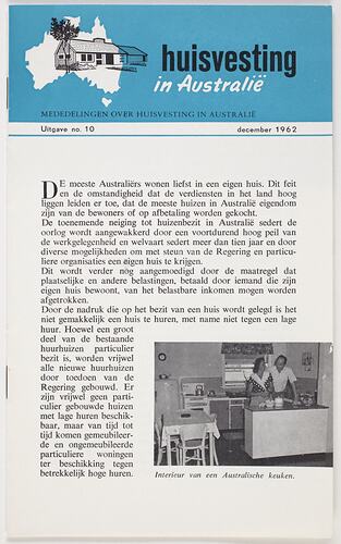 Booklet - 'Huisvesting in Australie', Commonwealth of Australia, Dec 1962