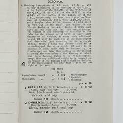 Race Program - Cup Day 1930