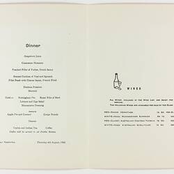 Menu - SS Stratheden, P&O Line, Dinner, 8 Aug 1963