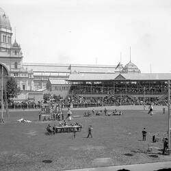 Glass Negative - Australian Natives Association Bicycle Sports, Exhibition Oval, Carlton Gardens, Melbourne, Victoria, 26 Jan 1899