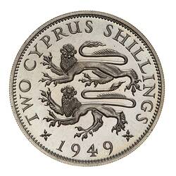 Proof Coin - 2 Shillings, Cyprus, 1949