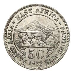 Specimen Coin - 50 Cents, British East Africa, 1922