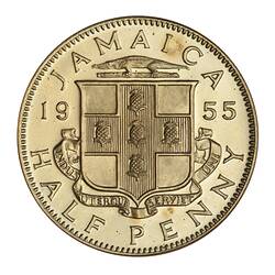 Proof Coin - 1/2 Penny, Jamaica, 1955