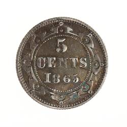 Coin - 5 Cents, Newfoundland, 1865