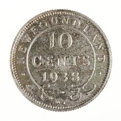 Proof Coin - 10 Cents, Newfoundland, 1938