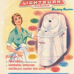 Publicity Brochure - Lightburn & Co. Ltd, Deluxe Washing Machine, circa 1950
