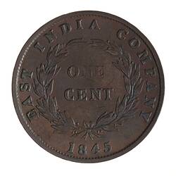 Coin - 1 Cent, Straits Settlements, 1845