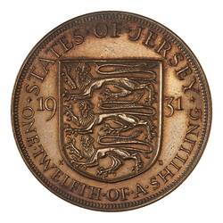 Proof Coin - 1/12 Shilling, Jersey, Channel Islands, 1931