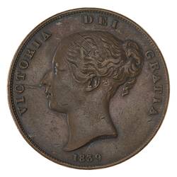 Coin - 1 Penny, Isle of Man, 1839