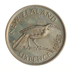Proof Coin - 6 Pence, New Zealand, 1953