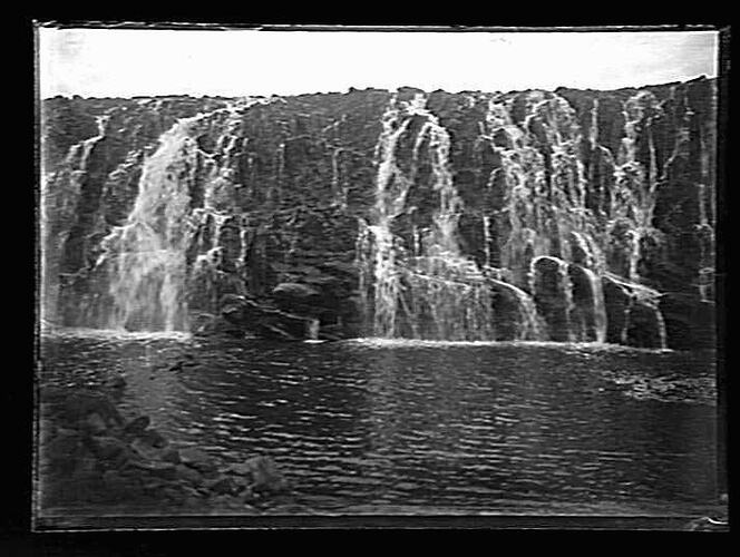 Glass Negative - Waterfall, by A.J. Campbell, Australia, circa 1900