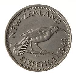 Coin - 6 Pence, New Zealand, 1948