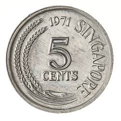 Coin - 5 Cents, Singapore, 1971