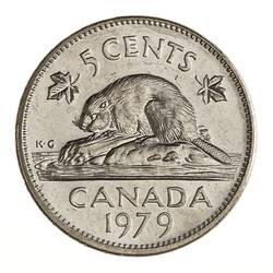 Coin - 5 Cents, Canada, 1979