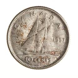 Coin - 10 Cents, Canada, 1957