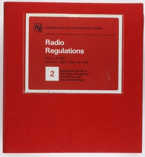 Folder - Radio Regulations Volume 2, Melbourne Coastal Radio Station, 1988