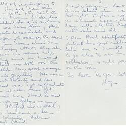 Letter - From Hope Macpherson to Parents while Packing Bardwell Collection in Broome, WA, Oct 1955