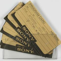 Program Cards - Sony Type MC-1000, Sobax ICC-2700E Microcomputer, circa 1970