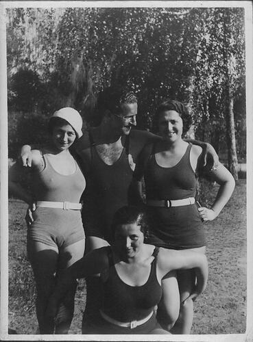 Photograph - Hilda Sterne & Sisters with Leo Sterne in Bathing Suits, Klagenfurt, Austria  circa 1935-1939
