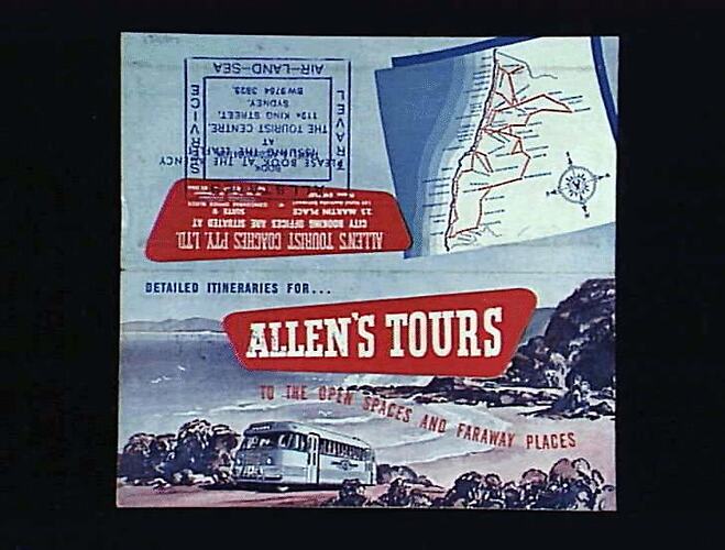 Brochure - Detailed Itineraries for Allen's Tours to Open Places and Faraway Places, 1950