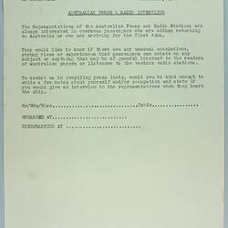 Information Sheet - P&O SS Stratheden, 'Today's Events', Indian Ocean, 4 Dec 1961