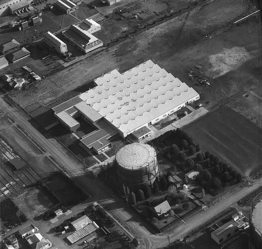 Negative - Aerial View of a Factory, Melbourne, 1962