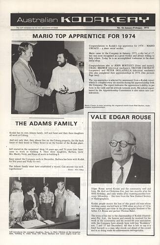 Newsletter - 'Australian Kodakery', No 56, Jan-Feb 1975