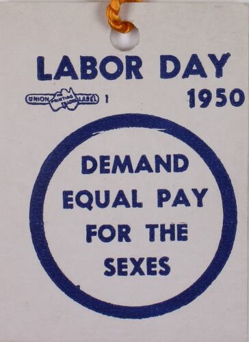 Ticket - Demand Equal Pay For The Sexes, Labour Day, 1950