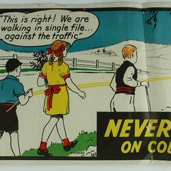 Poster - 'Never Walk In Groups on Country Roads', circa 1950