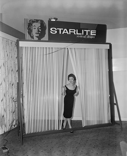 Lynns Blinds, Starlight Vertical Drapes Display, Hawthorn, Victoria, 14 Jul 1959