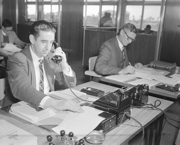 William Adams & Company Ltd, Men in an Office, Brooklyn, Victoria, 05 Aug 1959