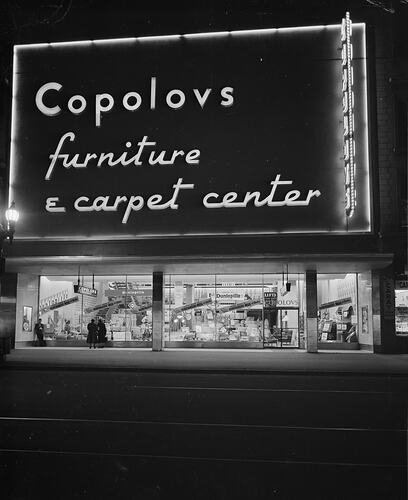 Dunlop Australia Ltd, Exterior of Copolovs Store, Victoria, 20 Aug 1959