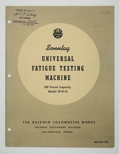 Front cover with printed text.