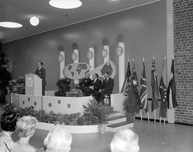 H.J. Heinz Company, Man Giving a Speech, Dandenong, Victoria, 11 Dec 1959