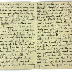 Off white page with two sections of handwritten text. Numbered page 3 on left and 2 on right.